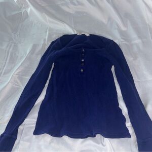 Women's Navy Long Sleeve Top